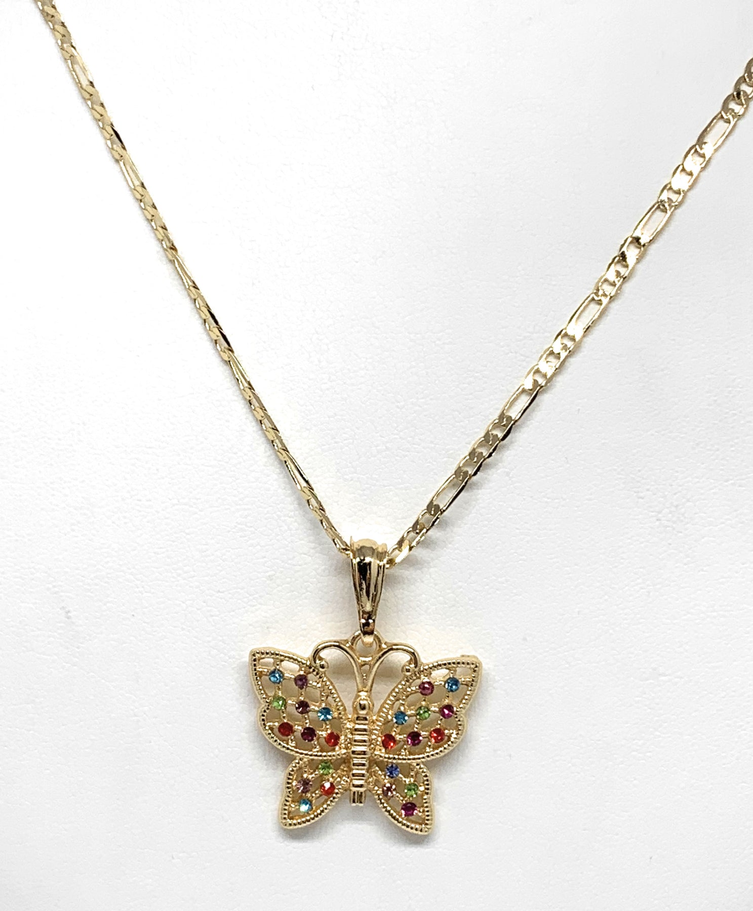 3pcs Rhinestone Butterfly Charm Necklace | SHEIN